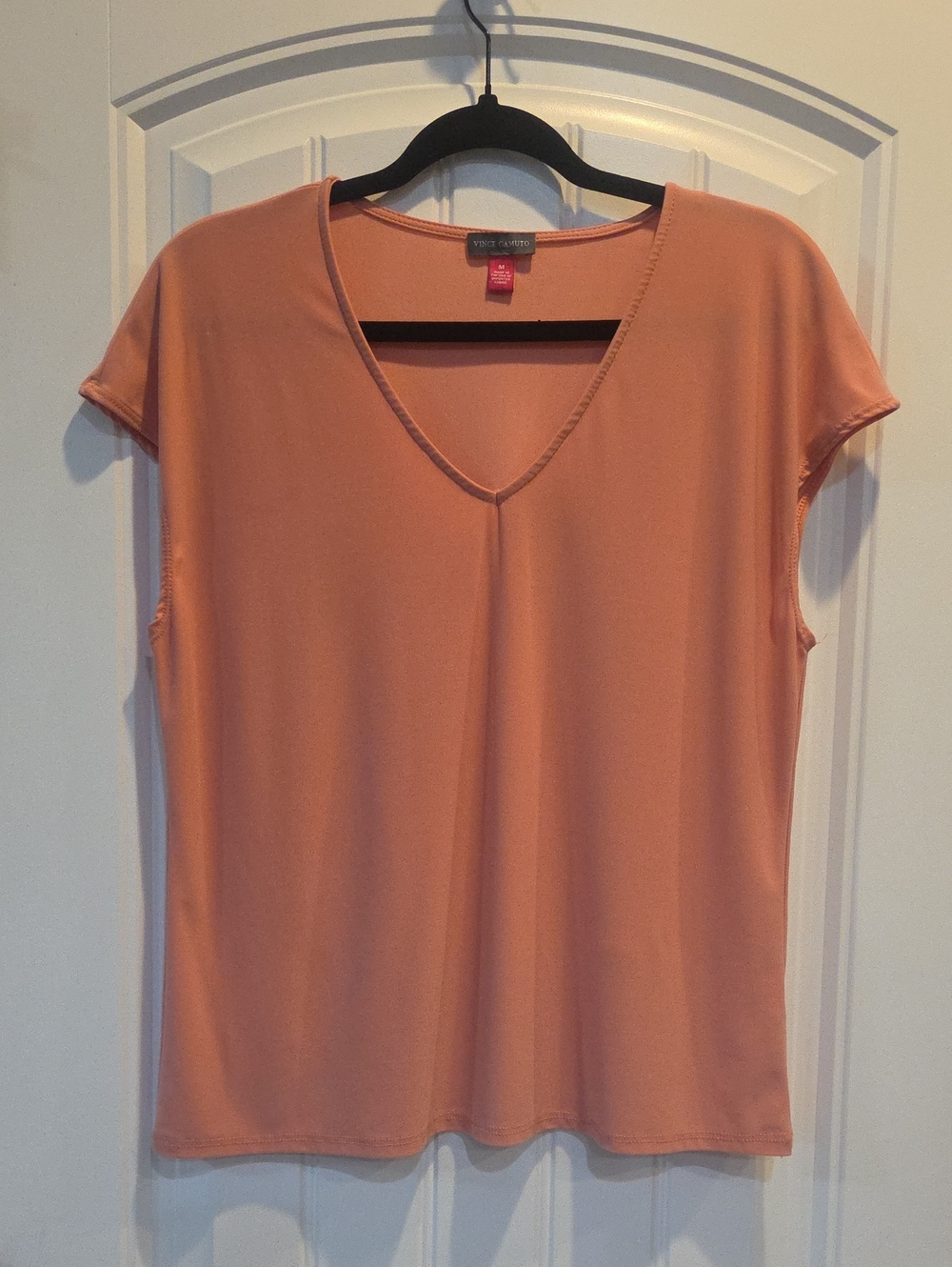 Vince Camuto Soft Peach V-Neck Cap Sleeve Blouse